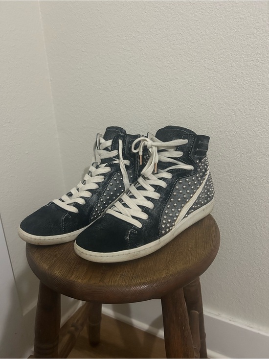Dolce Vita Shoes - Dolce Vita Black Studded High-Top Sneakers with White Laces